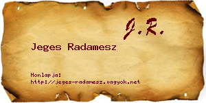 Jeges Radamesz névjegykártya